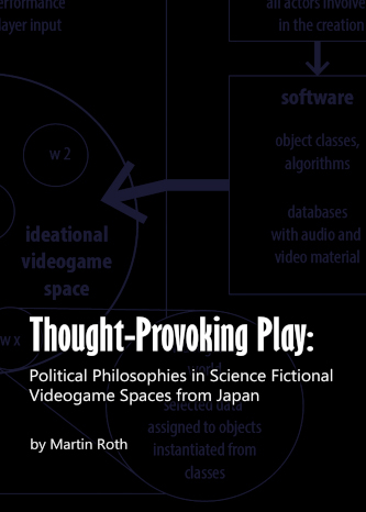 Thought-Provoking Play. Bild: Buchumschlag der Monographie "Political Philosophies in Science Fictional Videogame Spaces from Japan" (Martin Roth)