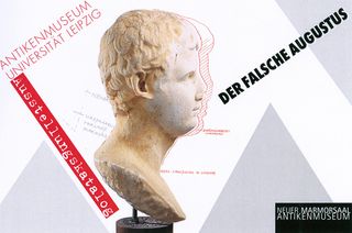 Cover zu "Der Falsche Augustus" mit einem nachbearbeiteten Porträt des Kaisers Augustus im Profil