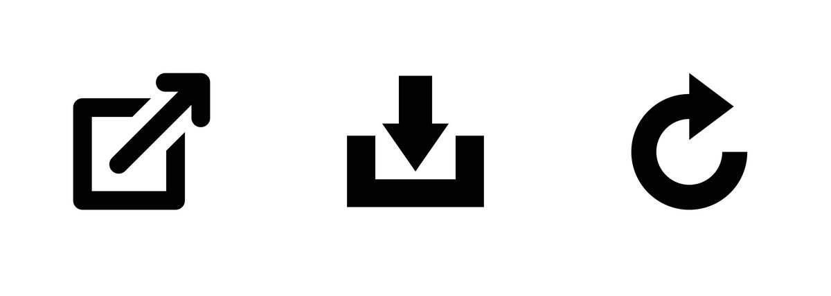 Typische Piktogramme aus dem Bereich der Computersteuerung; z.B. "vor" und "zurück".