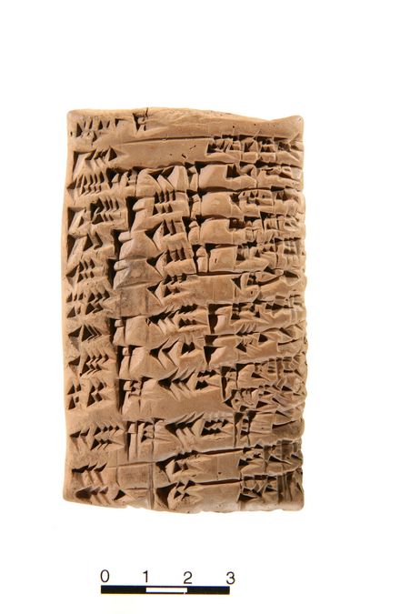 enlarge the image: Old Babylonian account concerning barley (LAOS 1, no. 44), obverse. Photo: Altorientalisches Institut