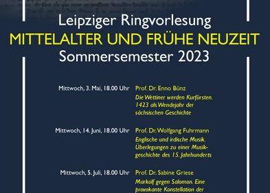 Plakat zur Leipziger Ringvorlesung "Mittelalter und Frühe Neuzeit"