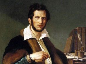 Gaetano Donizetti am Klavier beim Komponieren, Porträt von Francesco Coghetti, 1837.