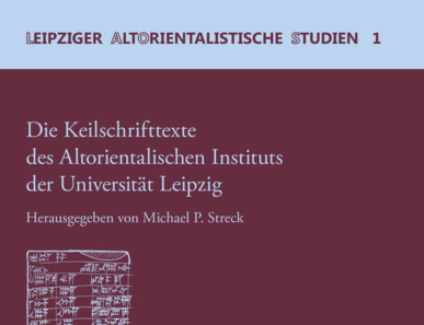 Leipziger Altorientalistische Studien Volume 1, Cover section. Image: Harrassowitz-Verlag