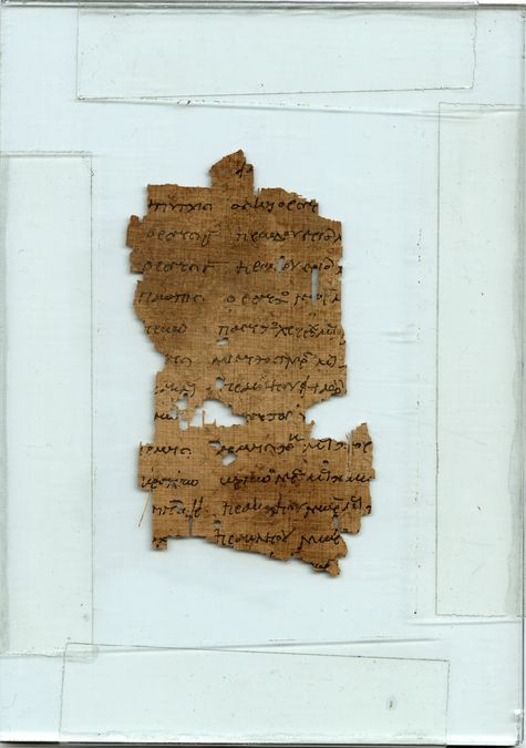 enlarge the image: Papyrus fragment with Greek text in the Detroit Public Library (© Burton Historical Collection, Detroit Public Library, 5201 Woodward Ave., Detroit, MI 48202)