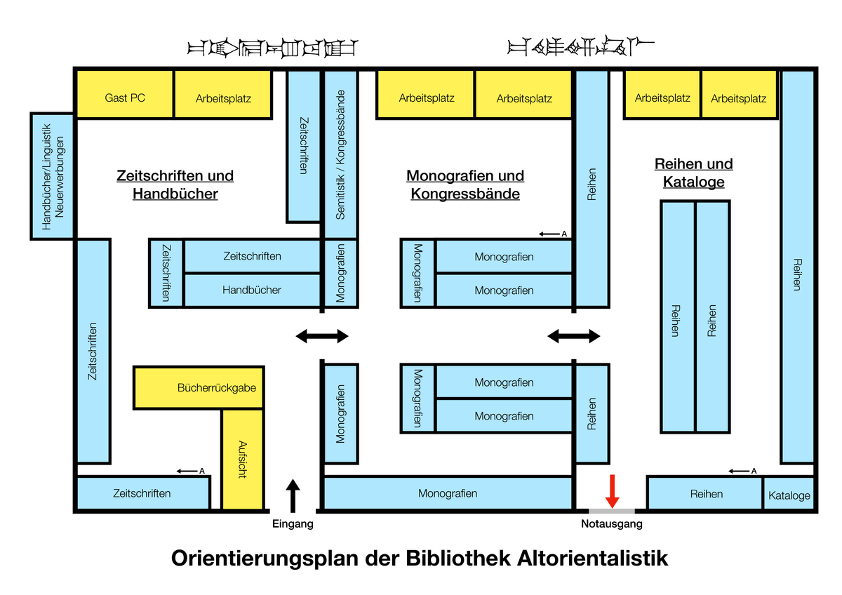 enlarge the image: Layout of the library for Ancient Near Eastern Studies