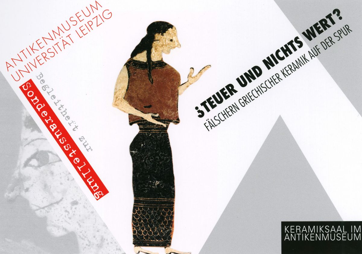Cover zu "Teuer und nichts wert" mit einer Frauenfigur im schwarzfigurigen Stil